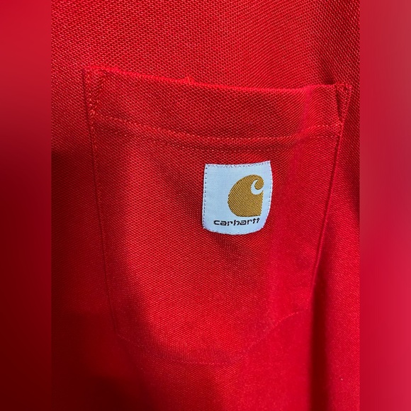 Red Carhartt Original Fit Polo Shirt - Picture 3 of 4